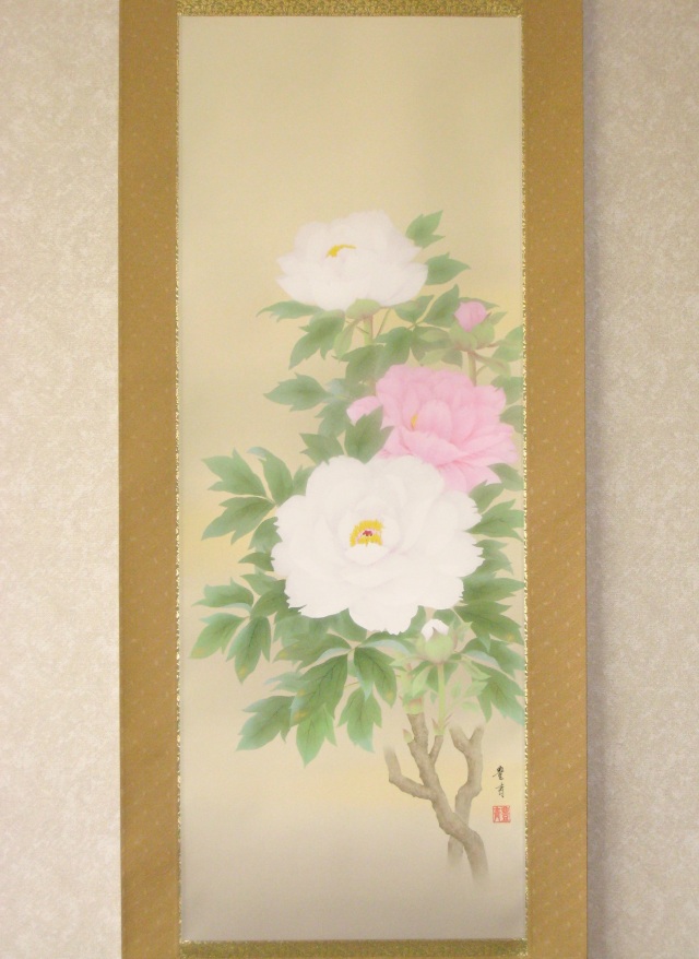 掛け軸　牡丹