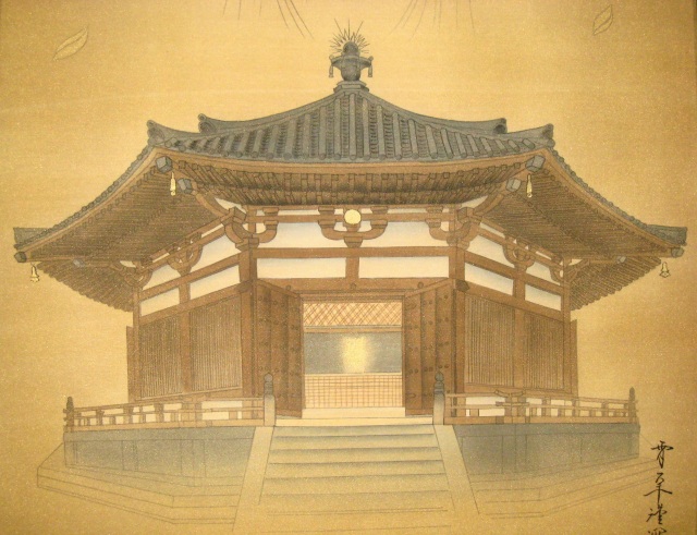 掛け軸 法隆寺 救世観音 夢殿 野村雪草 尺八立(真作・) 掛け軸 法隆寺 救世観音 夢殿 野村雪草 尺八立(真作・)