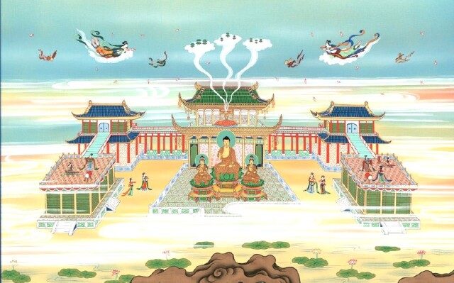 Amazon.co.jp: 山村観峰 豪華 掛け軸 絵 仏 閻魔 極楽浄土 寺