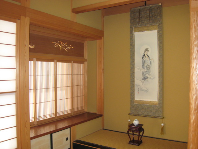 掛け軸 雲上観音（右向き）◇吉田真秋（肉筆・新品）
