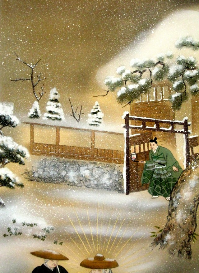 【真作】掛軸　親鸞聖人石枕図　塔多曽画　雪の峠に佇む信仰の一幅　S122 真作】掛軸 親鸞聖人石枕図 塔多曽画 雪の峠に佇む信仰の一幅