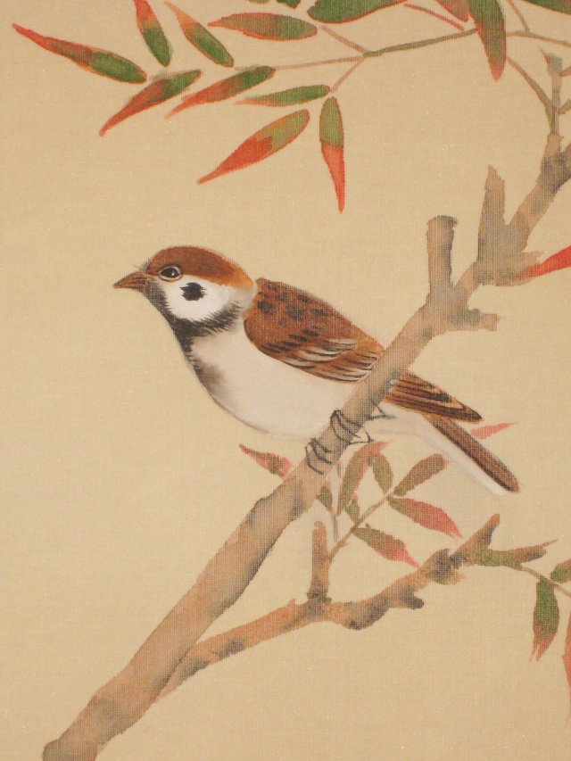 掛け軸 南天に雀◇石原章堂(真作・新品) 掛け軸 南天に雀◇石原章堂(真作・新品)