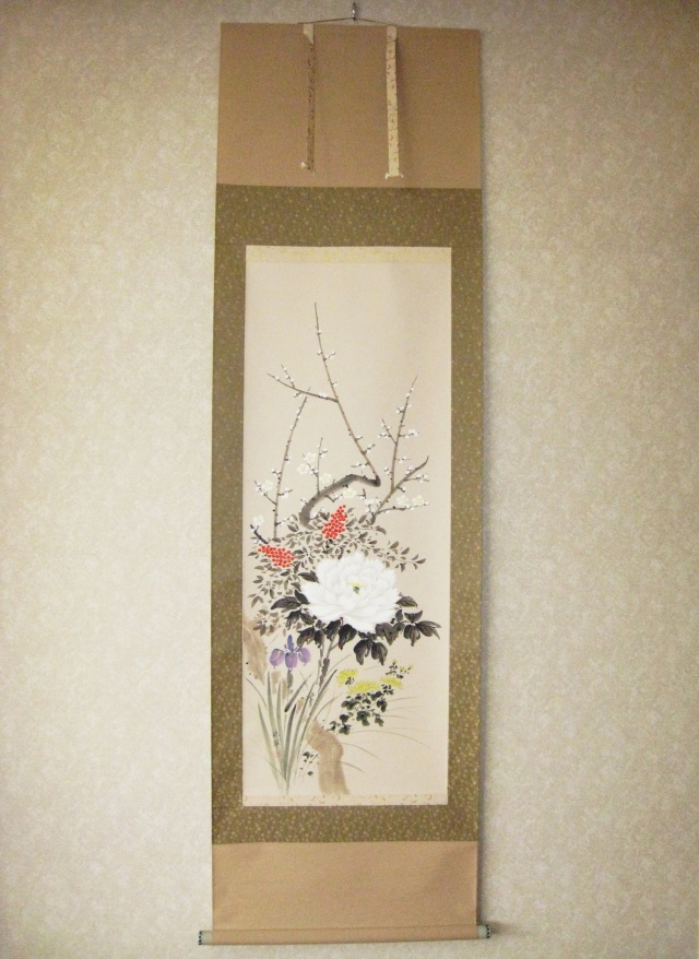 尾上 晩翠 双鶴 掛け軸 - メルカリ