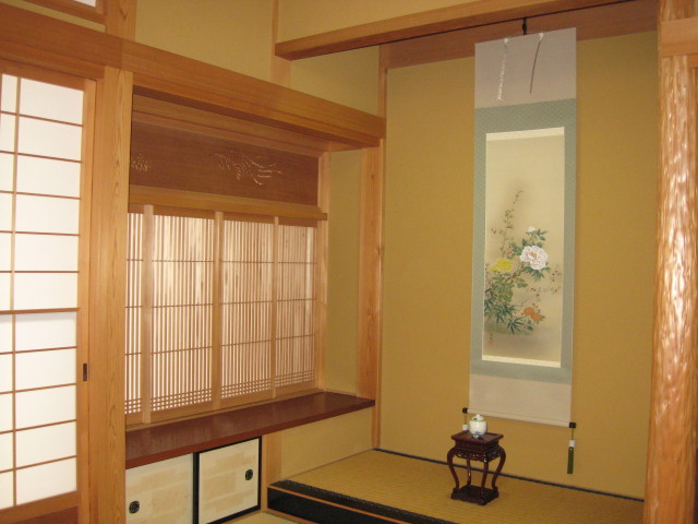 掛け軸 四季草花◇中野長春（真作・新品）
