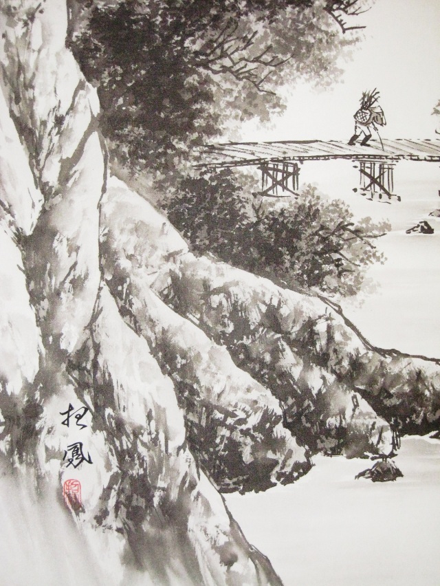 水墨画 山と人物 掛け軸（掛け軸の歴史と魅力｜中国美術を