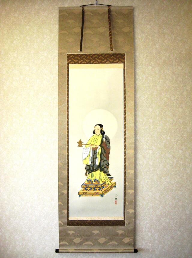 美品 掛け軸 聖徳太子行脚像 縁起物 美品 掛け軸 聖徳太子行脚像 縁起物 掛け軸 聖徳太子◇加藤鳳文（真