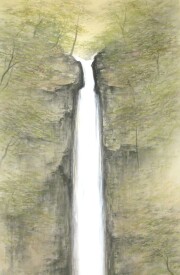 掛け軸　阿弥陀ヶ滝　川島正行