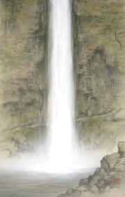 掛け軸　阿弥陀ヶ滝　川島正行