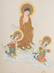 現代仏壇用 掛け軸 天台五尊佛