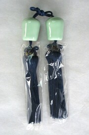 風鎮　青磁 六角丸