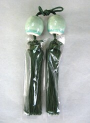 風鎮　緑翠菊柄入り 玉子