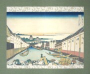 掛け軸　日本橋　葛飾北斎