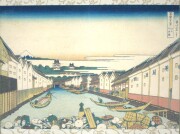 掛け軸　日本橋　葛飾北斎