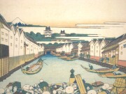 掛け軸　日本橋　葛飾北斎