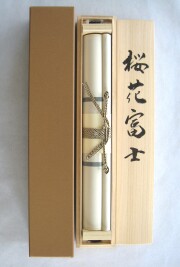 掛け軸　桜花富士　藤田春穂