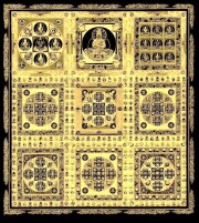 掛け軸　本金箔押金剛界曼荼羅