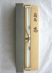 掛け軸　扇面 藤　白木加葉