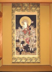 掛け軸　掛け軸　釈迦三尊佛 三幅対 山越春紀