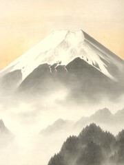 掛け軸　富士遠景　田中松甫