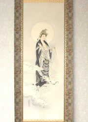 掛け軸　雲上観音　吉田真秋