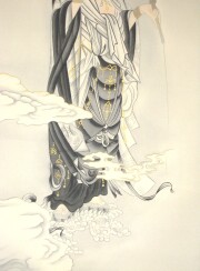 掛け軸　雲上観音　吉田真秋